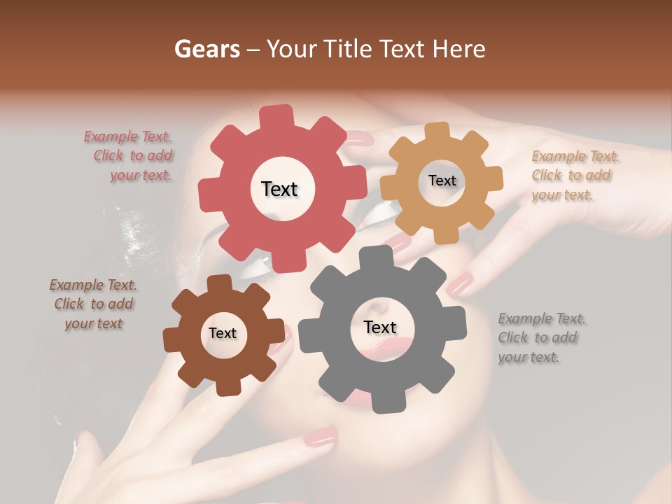 Beautiful Design Red Manicure PowerPoint Template