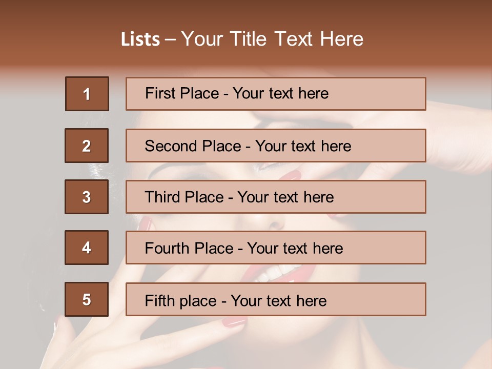 Beautiful Design Red Manicure PowerPoint Template
