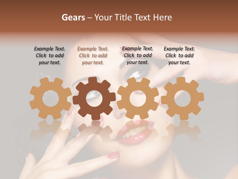 Beautiful Design Red Manicure PowerPoint Template