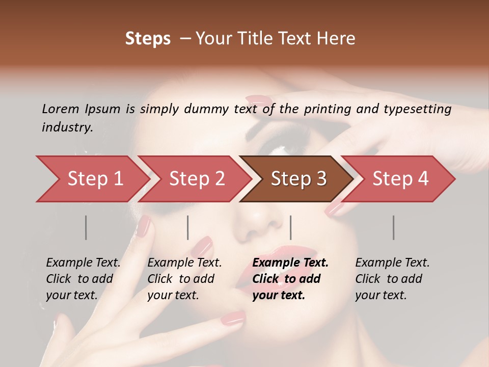Beautiful Design Red Manicure PowerPoint Template