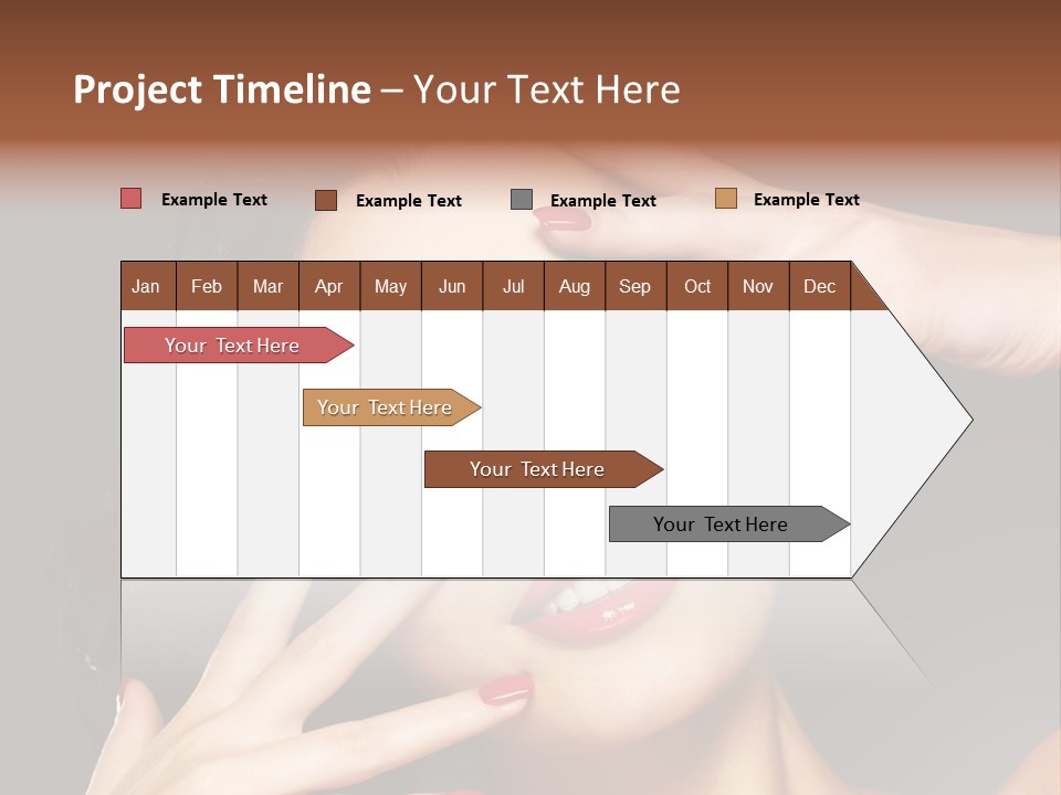 Beautiful Design Red Manicure PowerPoint Template