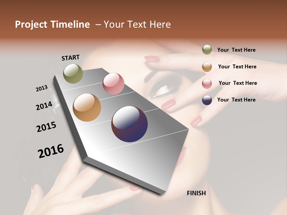Beautiful Design Red Manicure PowerPoint Template