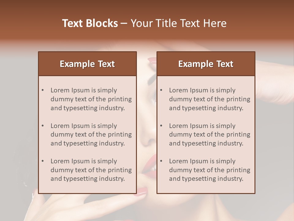 Beautiful Design Red Manicure PowerPoint Template