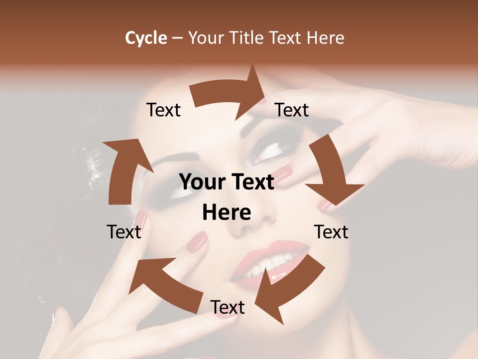 Beautiful Design Red Manicure PowerPoint Template