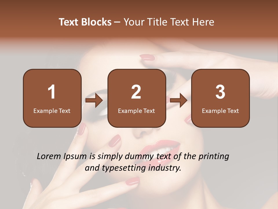 Beautiful Design Red Manicure PowerPoint Template