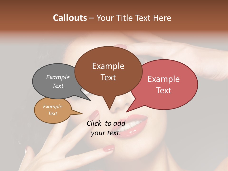 Beautiful Design Red Manicure PowerPoint Template