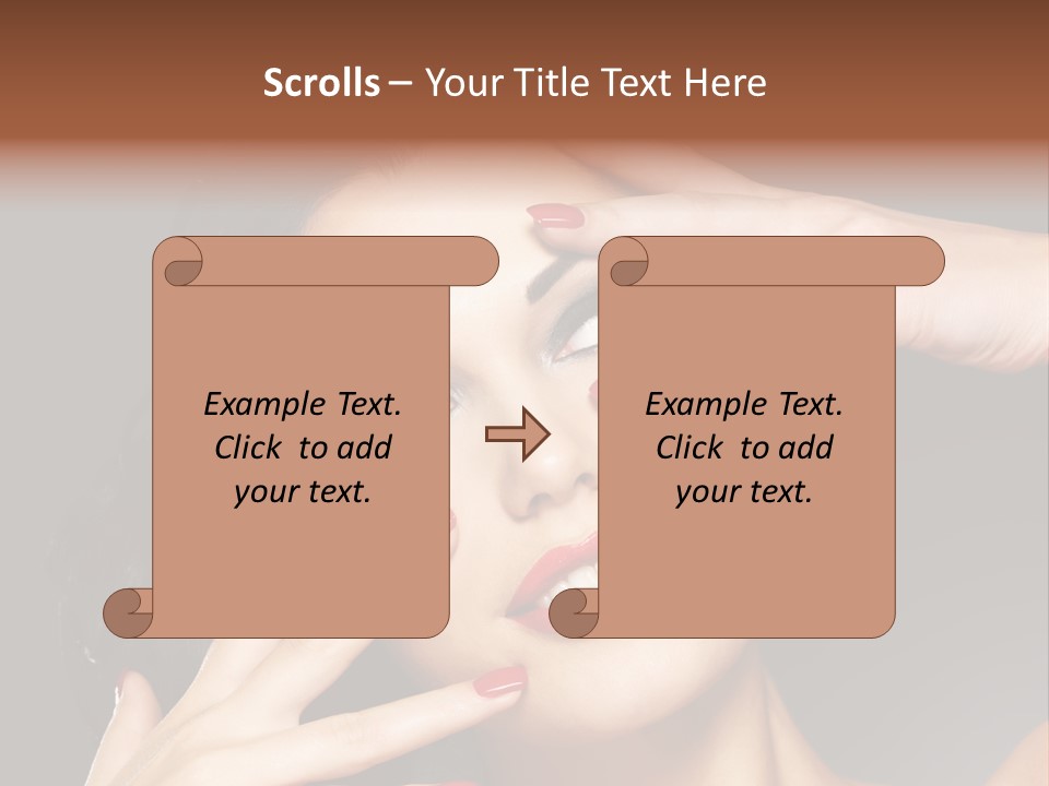 Beautiful Design Red Manicure PowerPoint Template