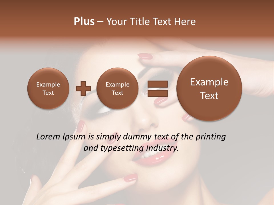 Beautiful Design Red Manicure PowerPoint Template