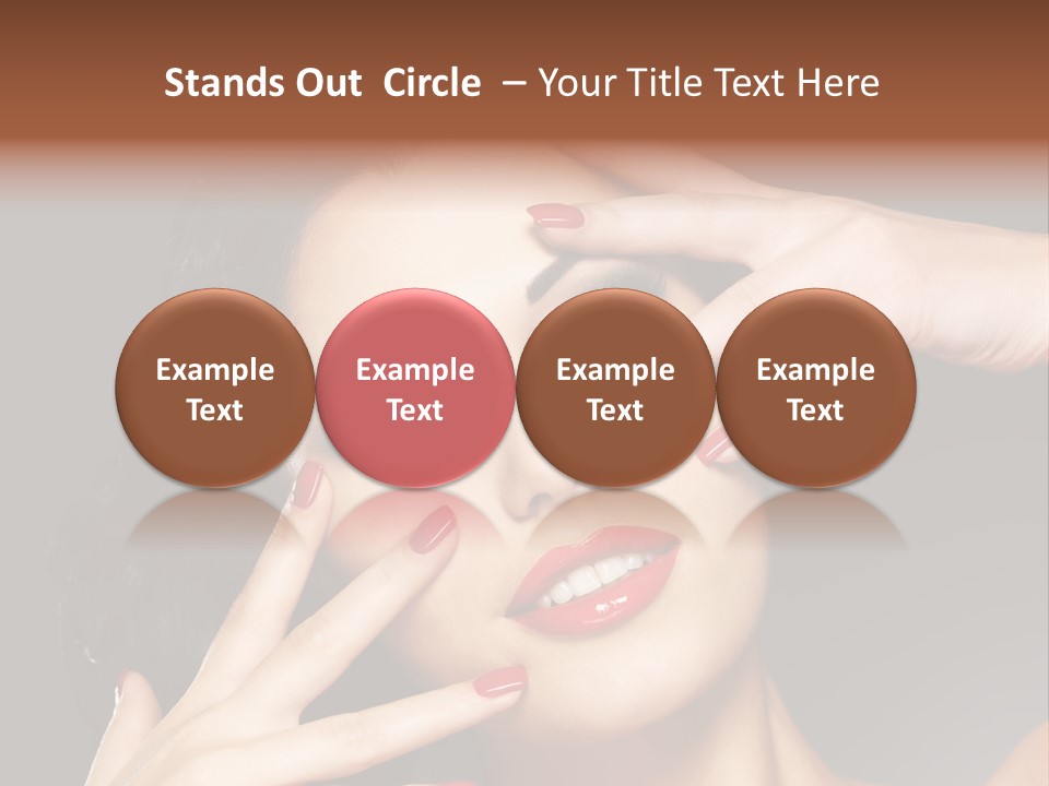 Beautiful Design Red Manicure PowerPoint Template