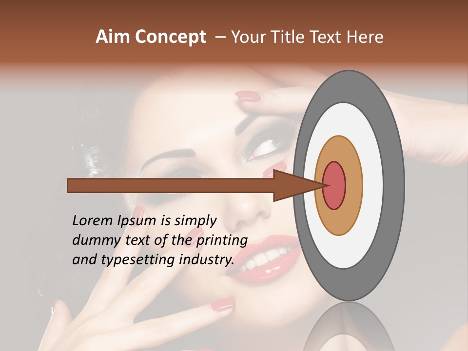 Beautiful Design Red Manicure PowerPoint Template