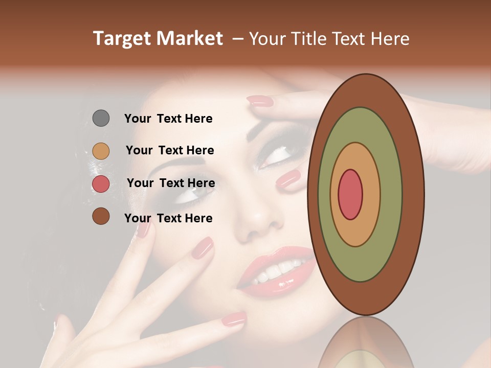 Beautiful Design Red Manicure PowerPoint Template