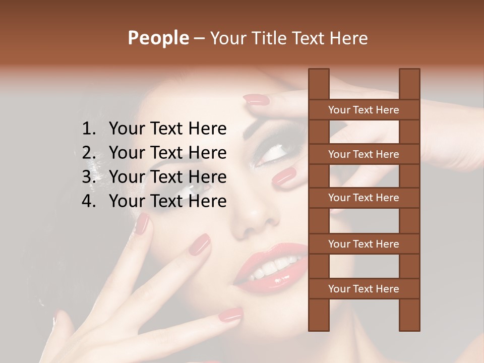 Beautiful Design Red Manicure PowerPoint Template