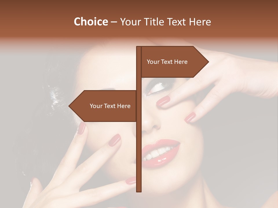 Beautiful Design Red Manicure PowerPoint Template