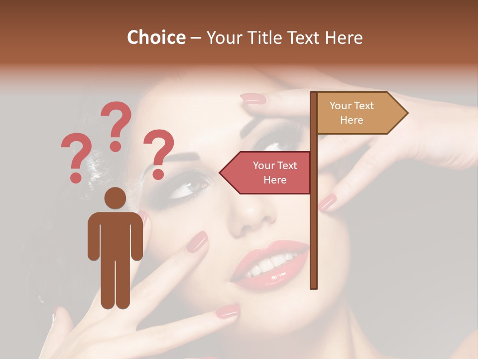 Beautiful Design Red Manicure PowerPoint Template
