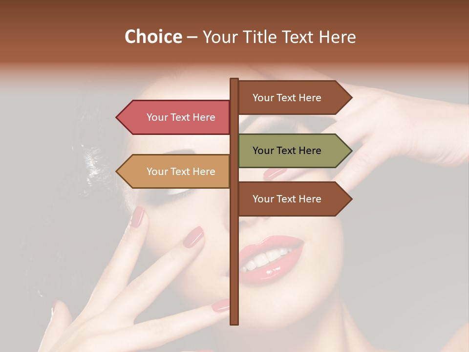 Beautiful Design Red Manicure PowerPoint Template