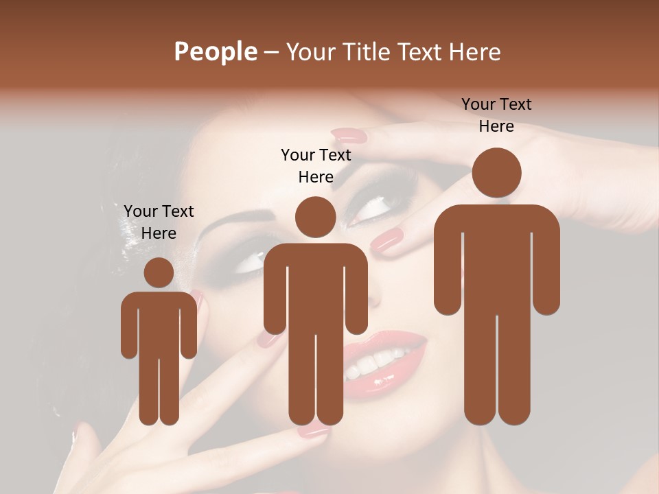 Beautiful Design Red Manicure PowerPoint Template