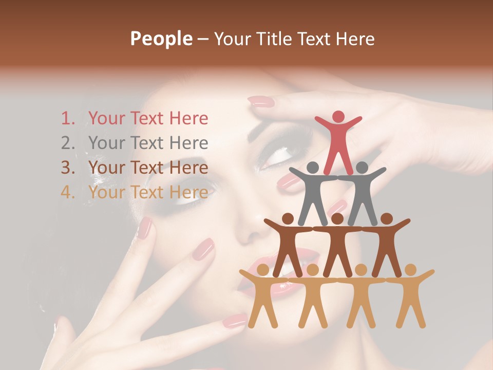 Beautiful Design Red Manicure PowerPoint Template
