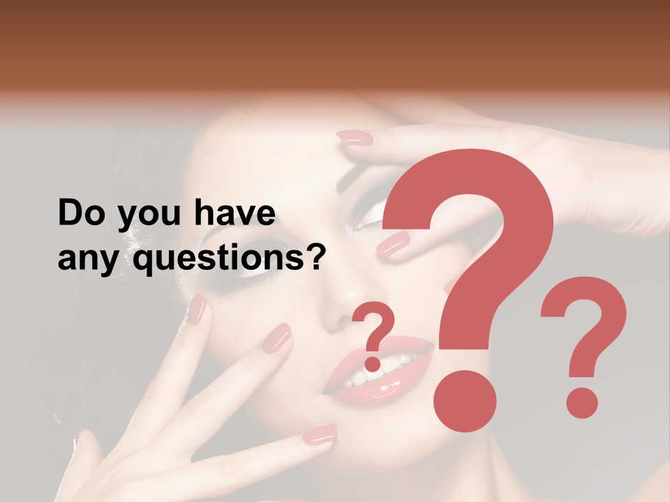 Beautiful Design Red Manicure PowerPoint Template