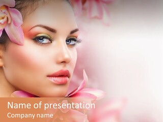 Background Brunette Head PowerPoint Template