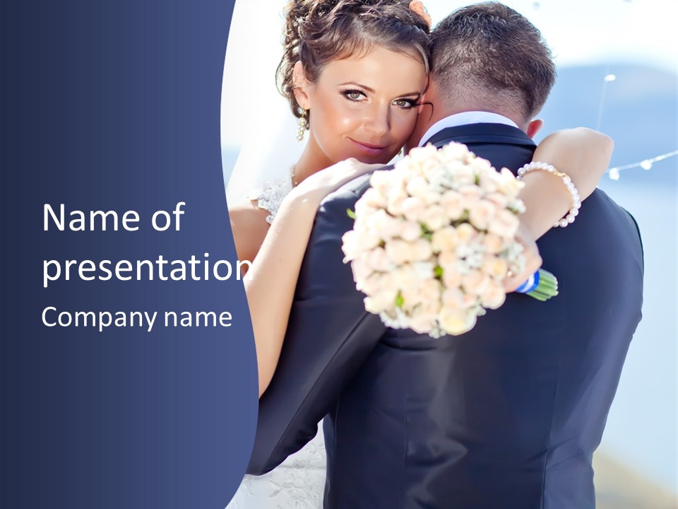 Green Bride Happy PowerPoint Template