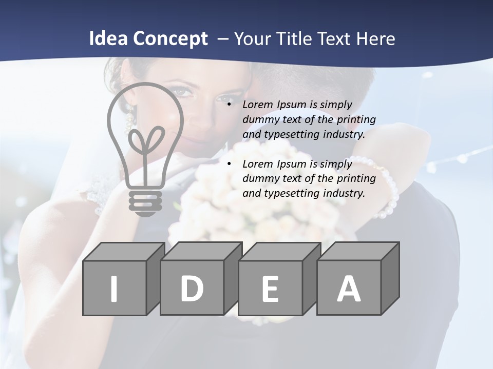 Green Bride Happy PowerPoint Template