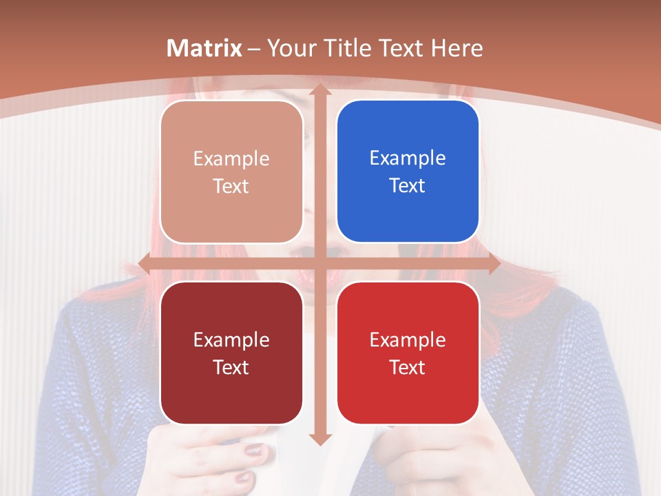 A Woman With Red Hair Holding A Cup Of Coffee PowerPoint Template