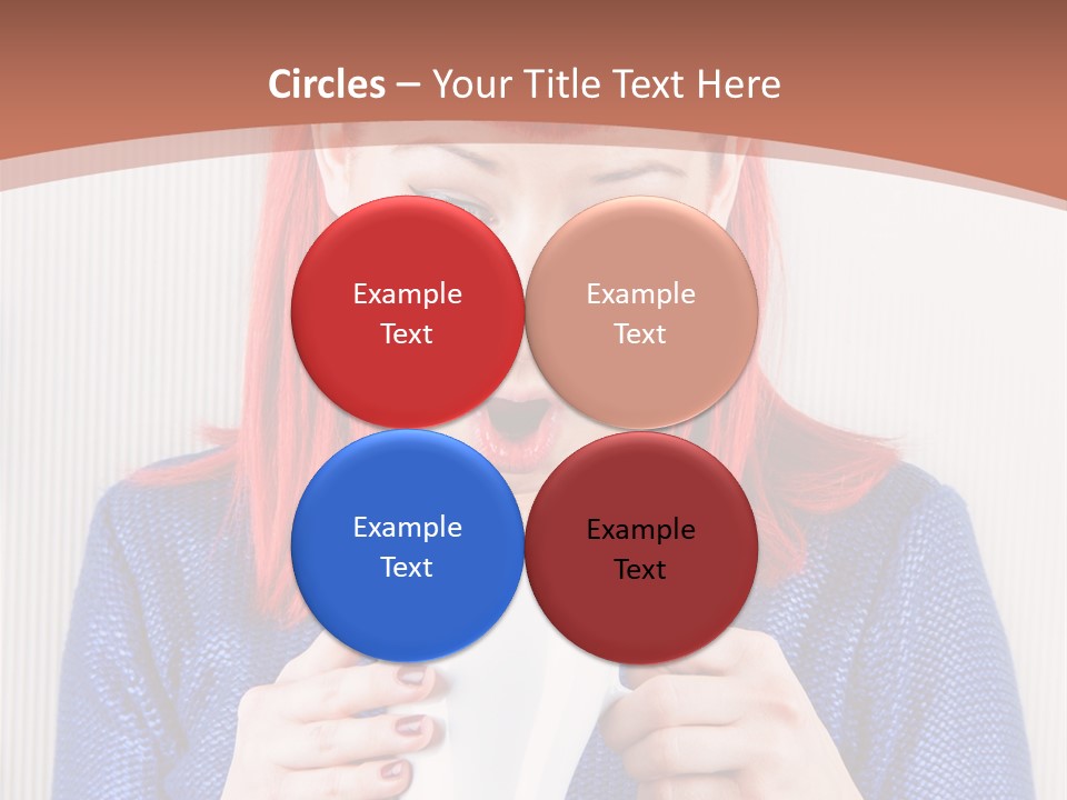 A Woman With Red Hair Holding A Cup Of Coffee PowerPoint Template