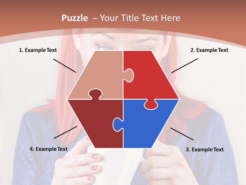 A Woman With Red Hair Holding A Cup Of Coffee PowerPoint Template