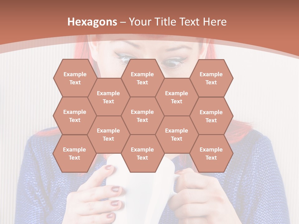 A Woman With Red Hair Holding A Cup Of Coffee PowerPoint Template