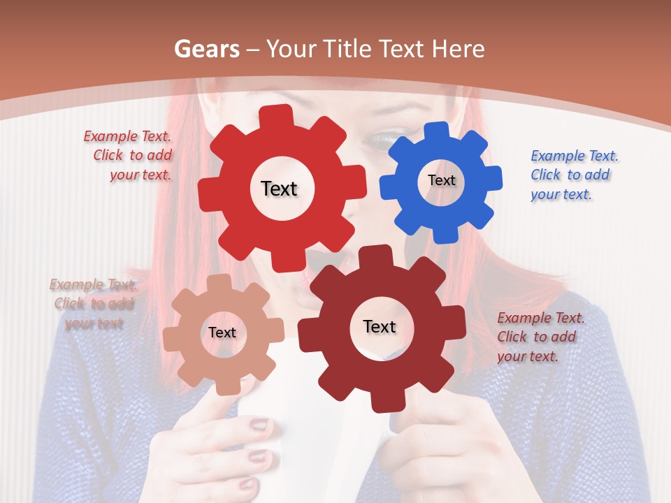 A Woman With Red Hair Holding A Cup Of Coffee PowerPoint Template