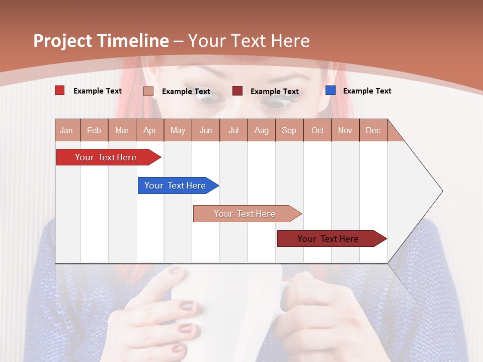 A Woman With Red Hair Holding A Cup Of Coffee PowerPoint Template