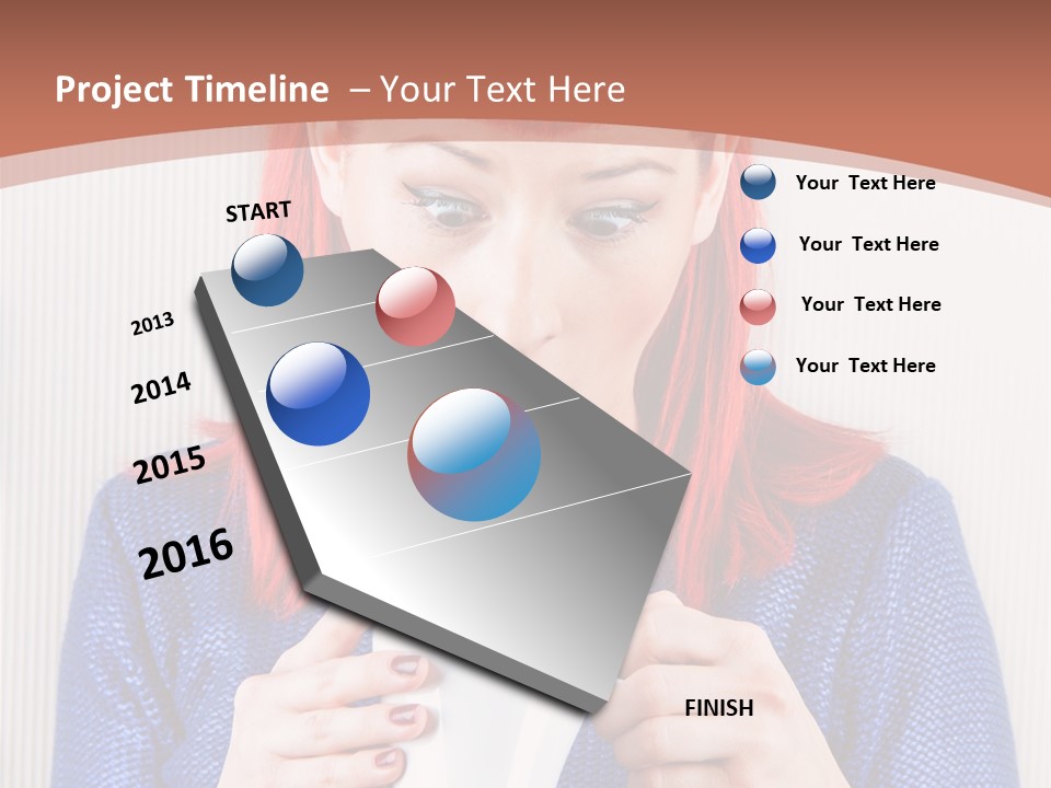 A Woman With Red Hair Holding A Cup Of Coffee PowerPoint Template