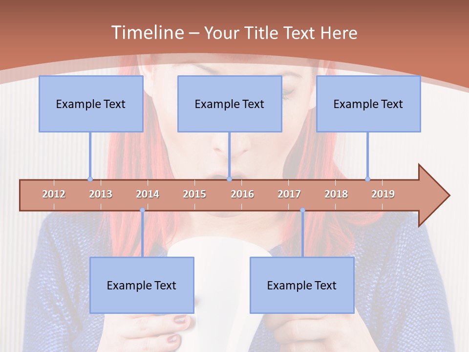 A Woman With Red Hair Holding A Cup Of Coffee PowerPoint Template