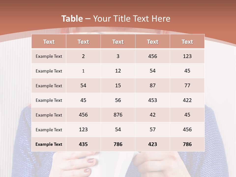 A Woman With Red Hair Holding A Cup Of Coffee PowerPoint Template