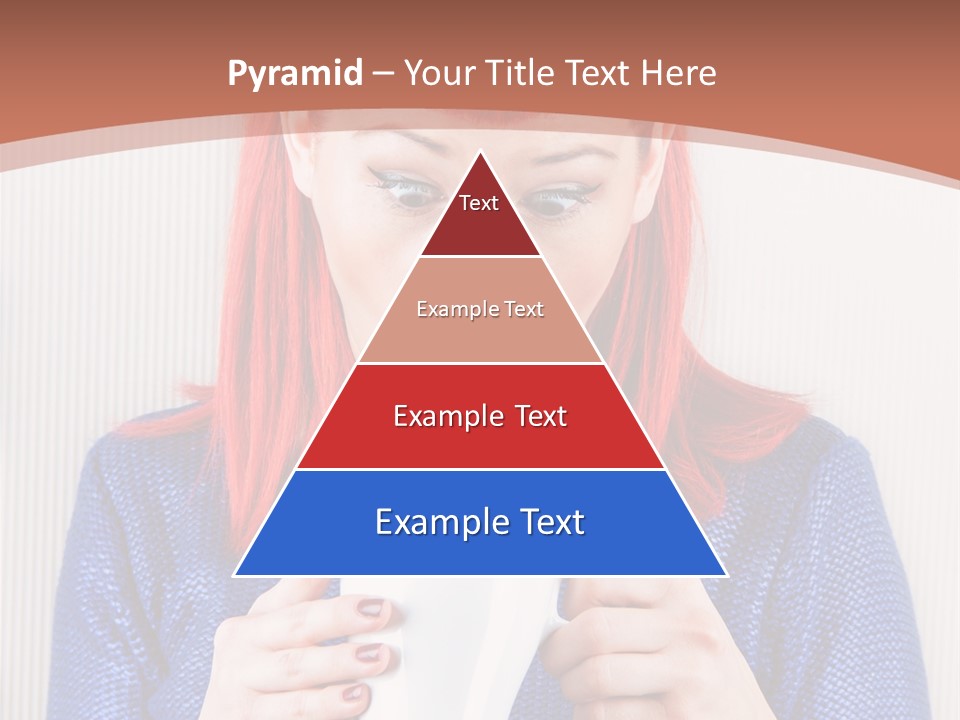 A Woman With Red Hair Holding A Cup Of Coffee PowerPoint Template