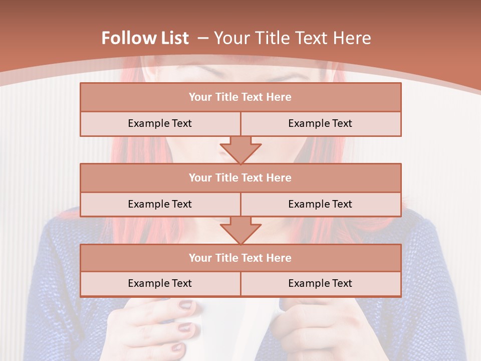 A Woman With Red Hair Holding A Cup Of Coffee PowerPoint Template