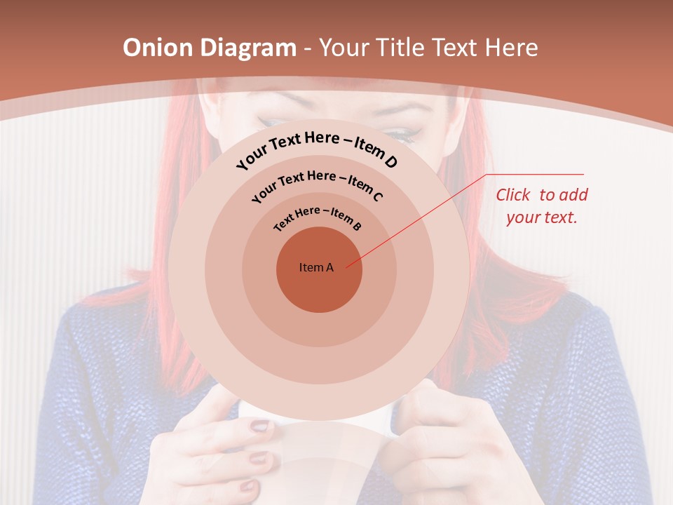 A Woman With Red Hair Holding A Cup Of Coffee PowerPoint Template