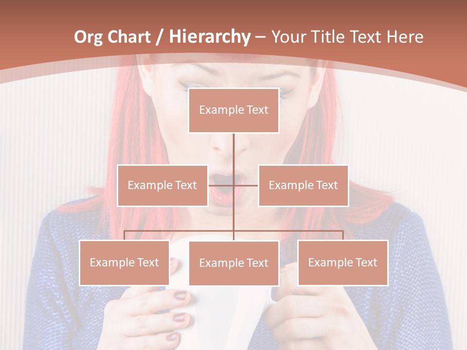 A Woman With Red Hair Holding A Cup Of Coffee PowerPoint Template