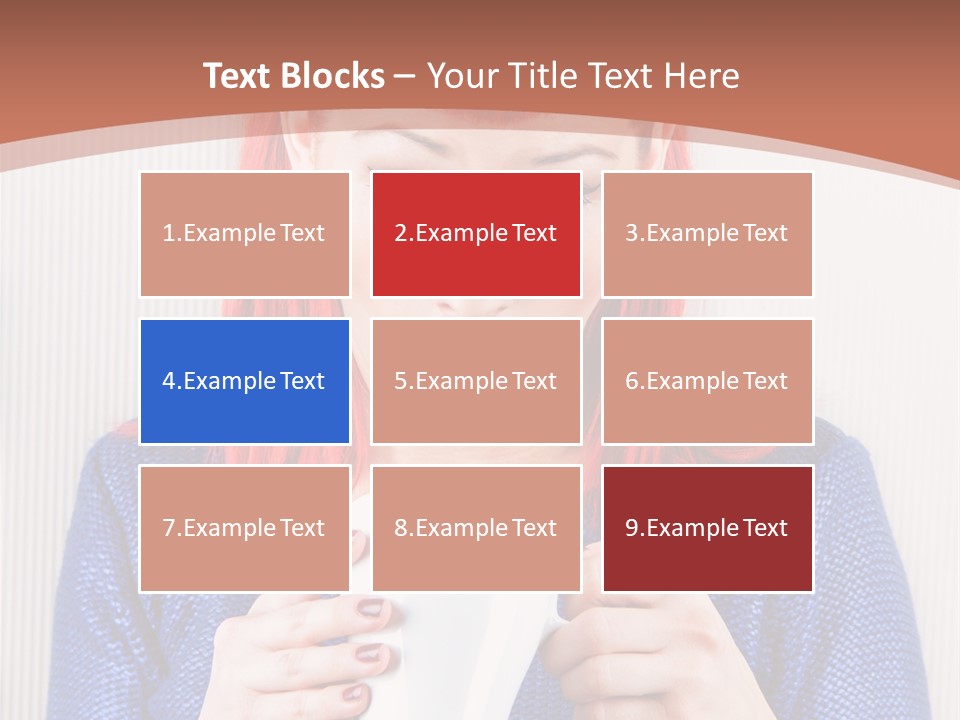 A Woman With Red Hair Holding A Cup Of Coffee PowerPoint Template