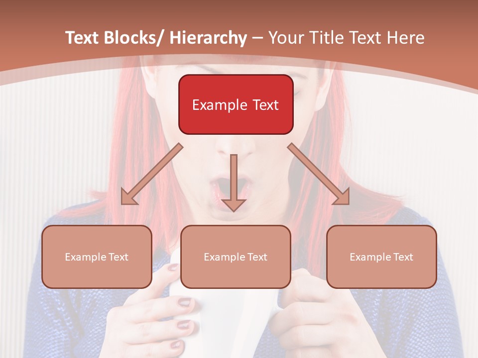 A Woman With Red Hair Holding A Cup Of Coffee PowerPoint Template