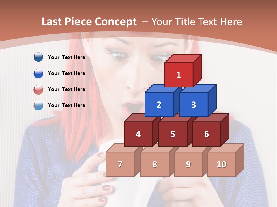 A Woman With Red Hair Holding A Cup Of Coffee PowerPoint Template