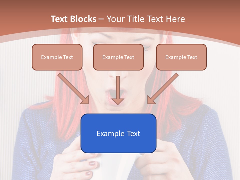 A Woman With Red Hair Holding A Cup Of Coffee PowerPoint Template