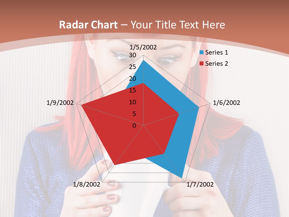 A Woman With Red Hair Holding A Cup Of Coffee PowerPoint Template