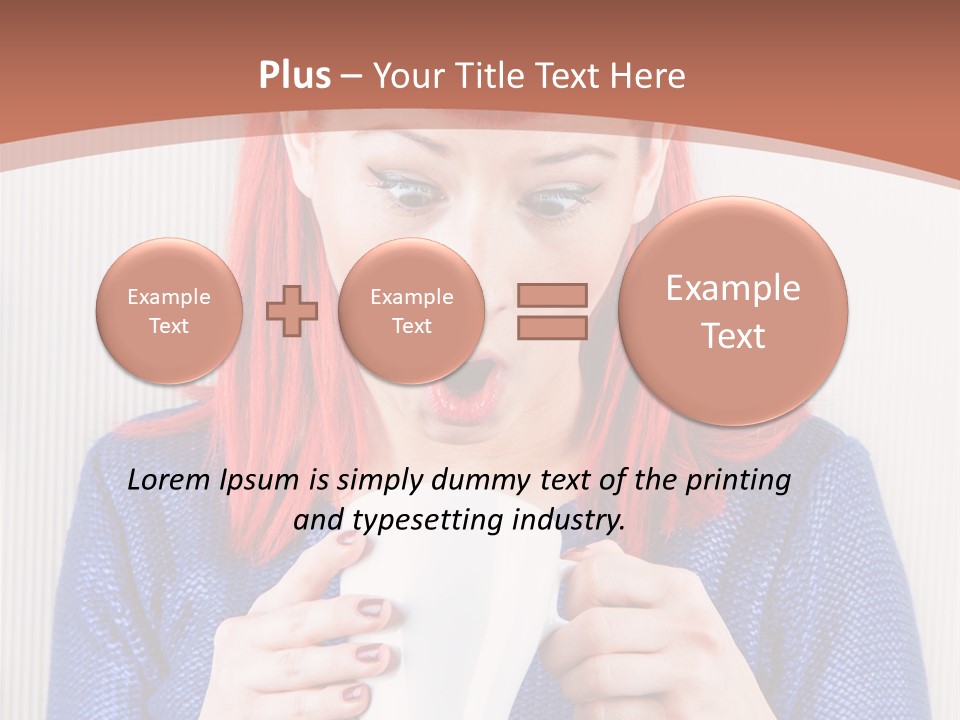 A Woman With Red Hair Holding A Cup Of Coffee PowerPoint Template