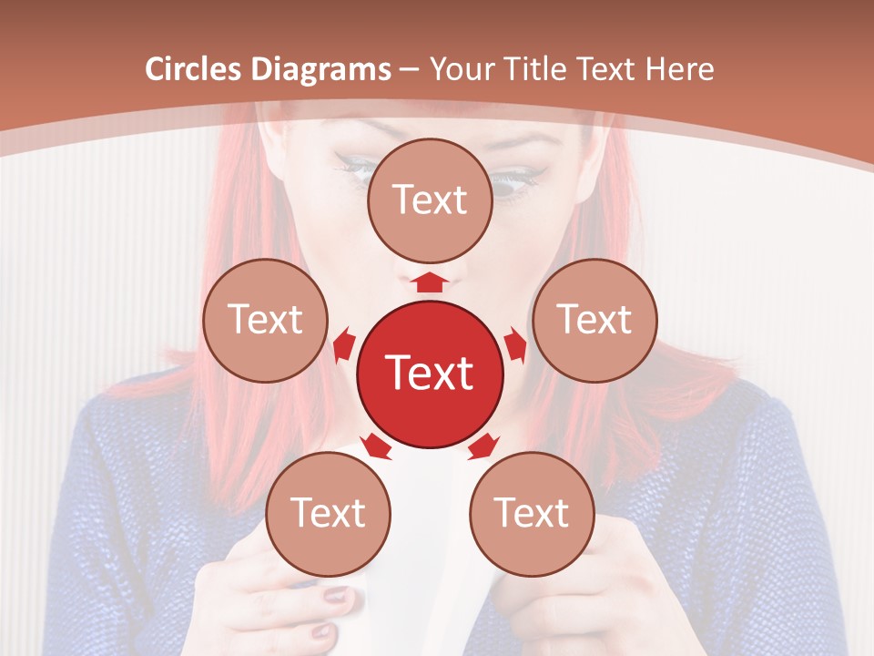 A Woman With Red Hair Holding A Cup Of Coffee PowerPoint Template