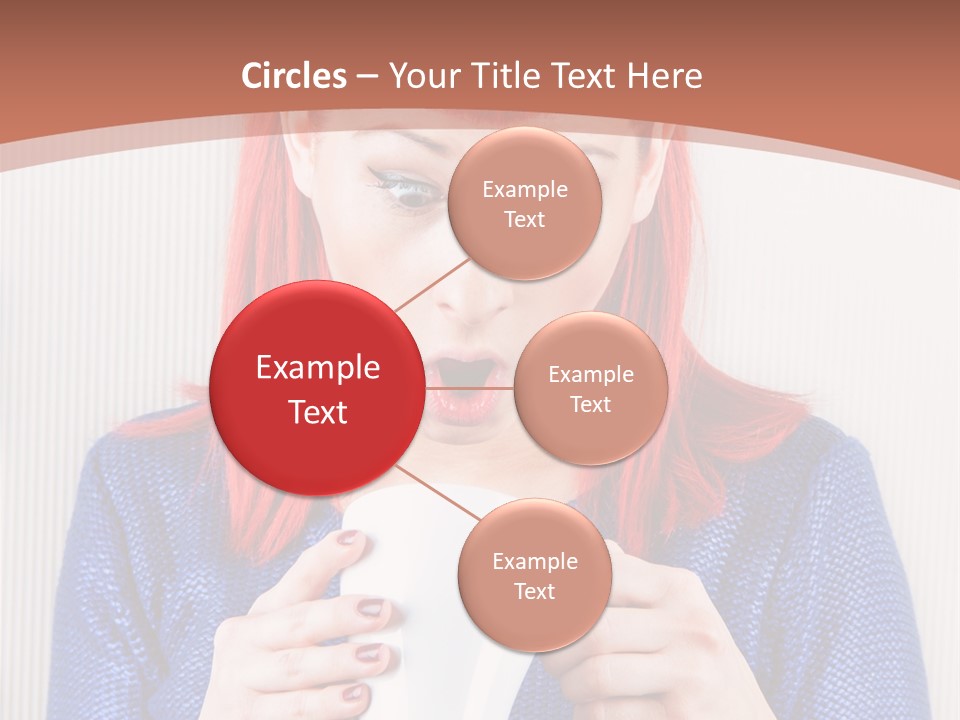 A Woman With Red Hair Holding A Cup Of Coffee PowerPoint Template