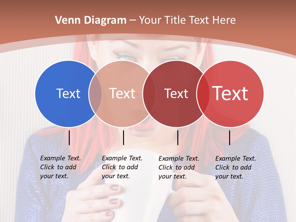 A Woman With Red Hair Holding A Cup Of Coffee PowerPoint Template