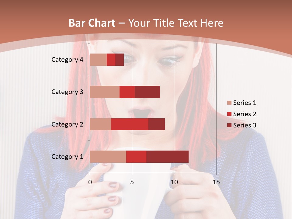 A Woman With Red Hair Holding A Cup Of Coffee PowerPoint Template