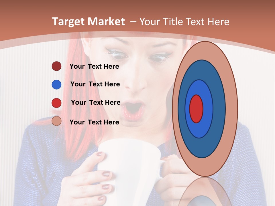 A Woman With Red Hair Holding A Cup Of Coffee PowerPoint Template