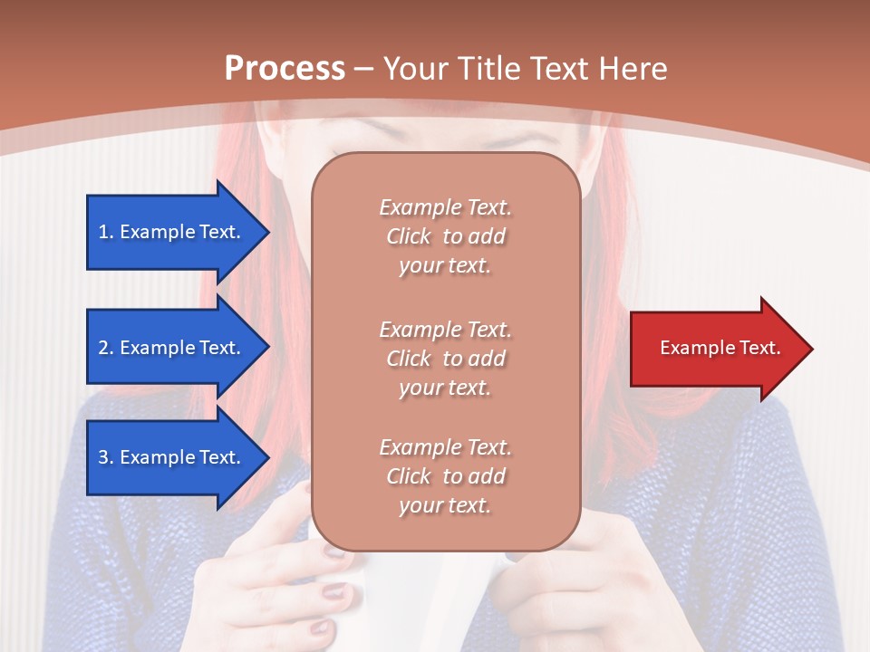 A Woman With Red Hair Holding A Cup Of Coffee PowerPoint Template